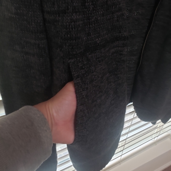 Rock & Republic L marled grey button details chest & side pockets zipup … - Picture 4 of 10